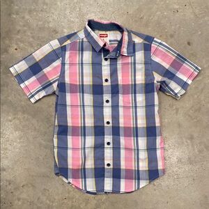 Wrangler Kids Plaid Button Down Shirt